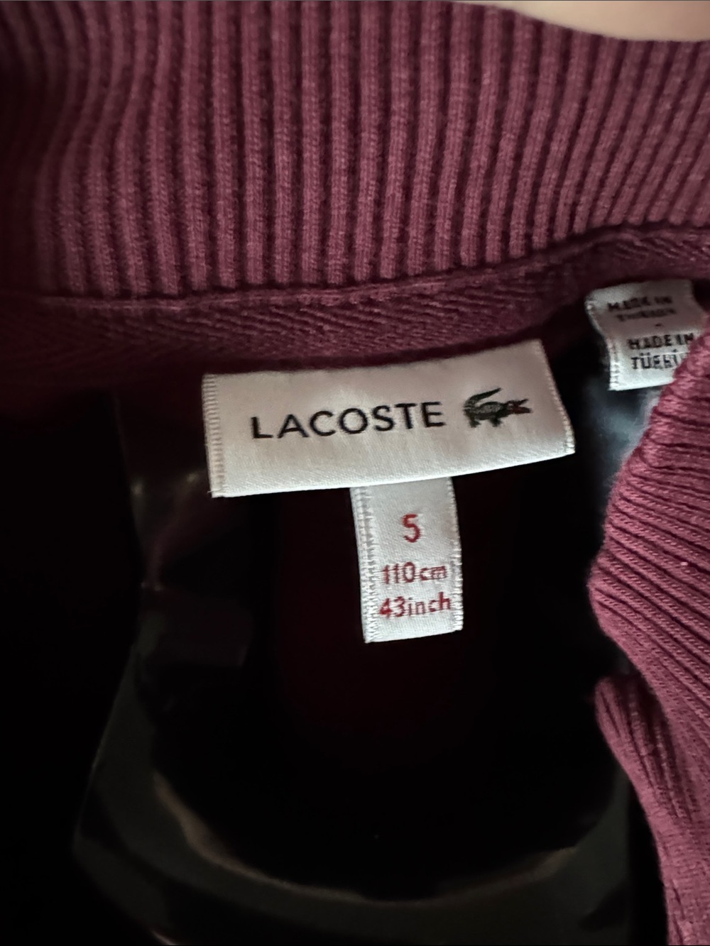 LACOSTE Burgundy Maroon Kids Sweatshirt Dress Tennis Graphic Athletic Chic Sz 5 - Picture 7 of 7
